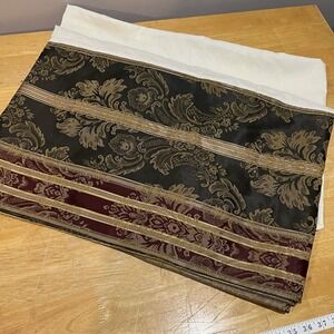 Croscill Majestic‎ Rich Brown Ruby Damask Stripe Queen Box Bed Skirt